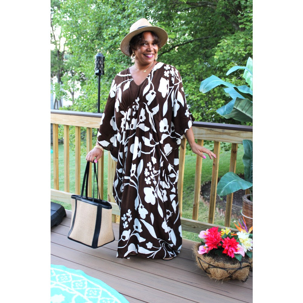 Natural Blossom Maxi Kaftan