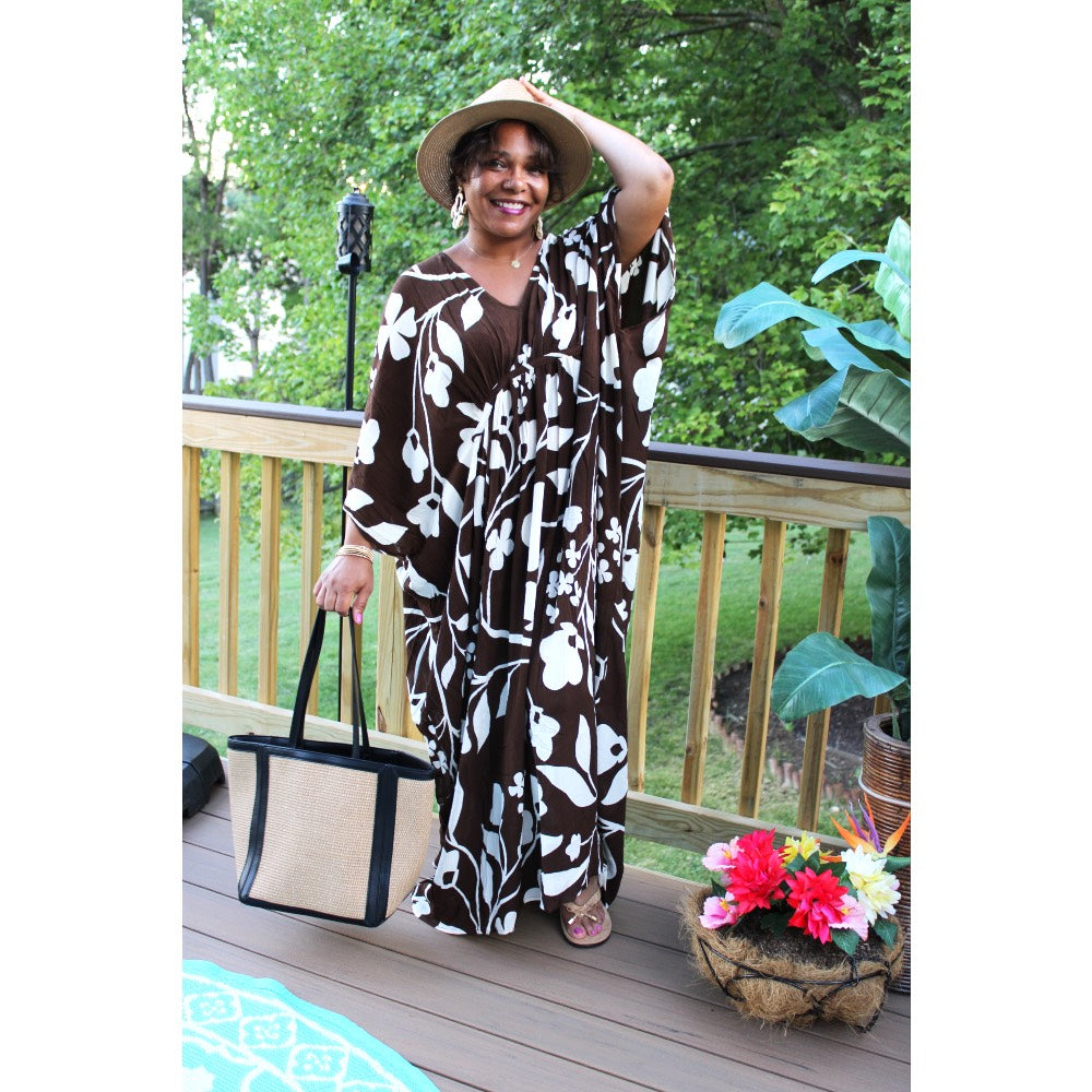 Natural Blossom Maxi Kaftan