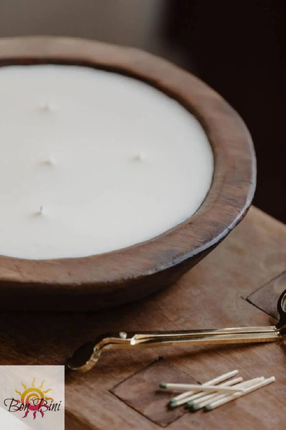 No. 9 Wooden Dough Bowl Candle