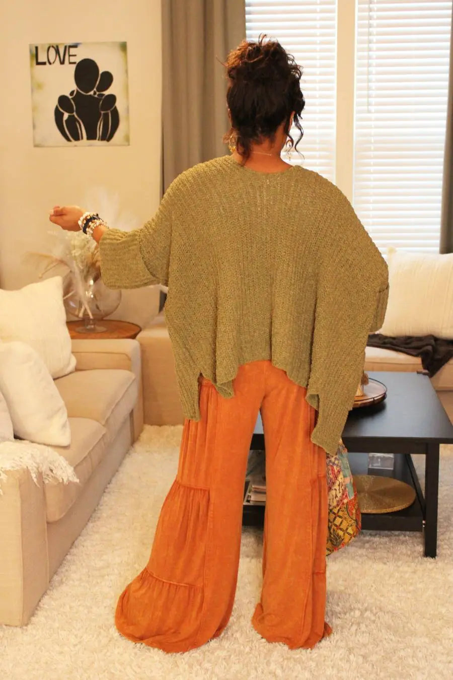 POL Herb Green Classic Sweater Cardigan