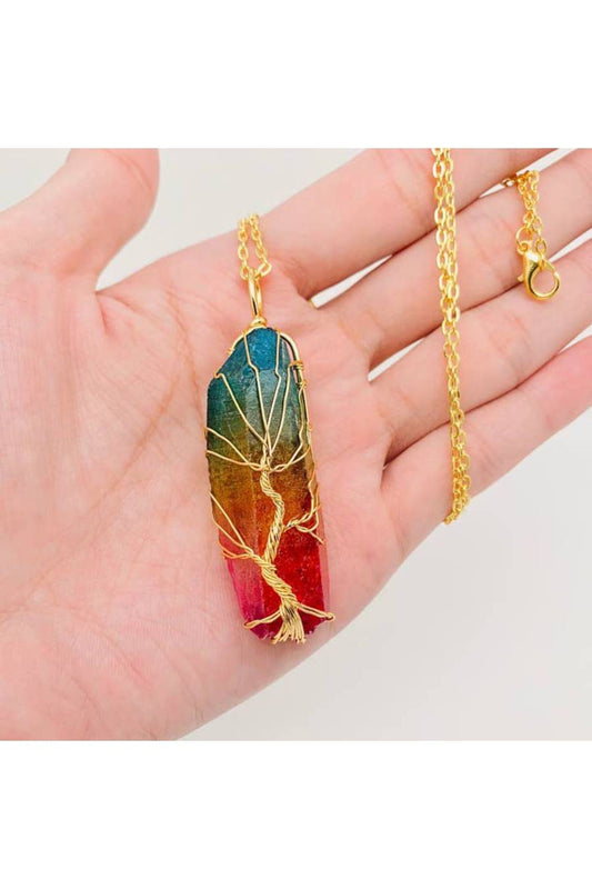 BB One With The Universe Tree Crystal Necklace