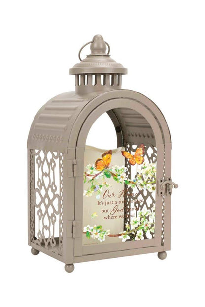 "Our Home God Knows Where We Live" Butterfly Vintage Lantern