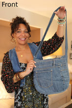 Load image into Gallery viewer, Paige Recycled Jean Crossbody Bag
