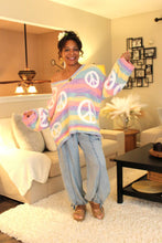 Load image into Gallery viewer, Pastel Peace Rainbow Sweater
