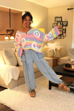 Load image into Gallery viewer, Pastel Peace Rainbow Sweater
