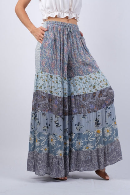 BB Patchwork Bluebell Breeze Palazzo Pants