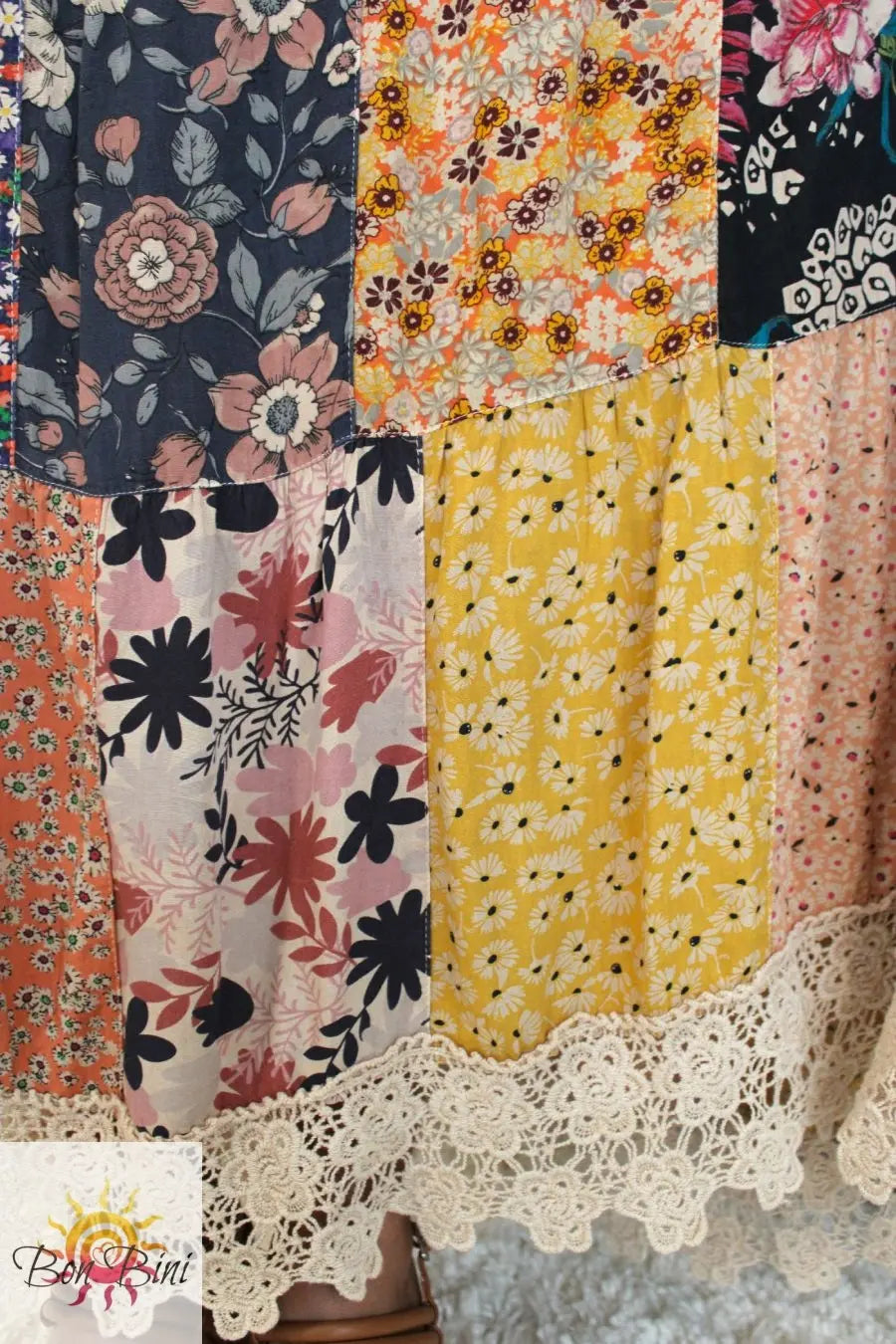 YT Patchwork My Heart Maxi Skirt