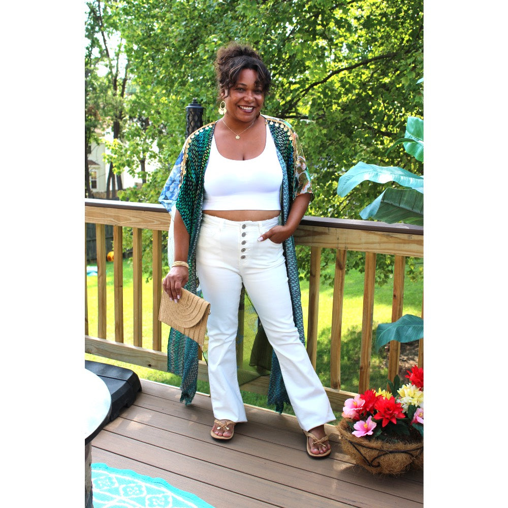 Peacock Roses Kimono