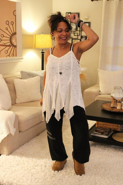 POL Cloud Fairy Crochet Lace Top