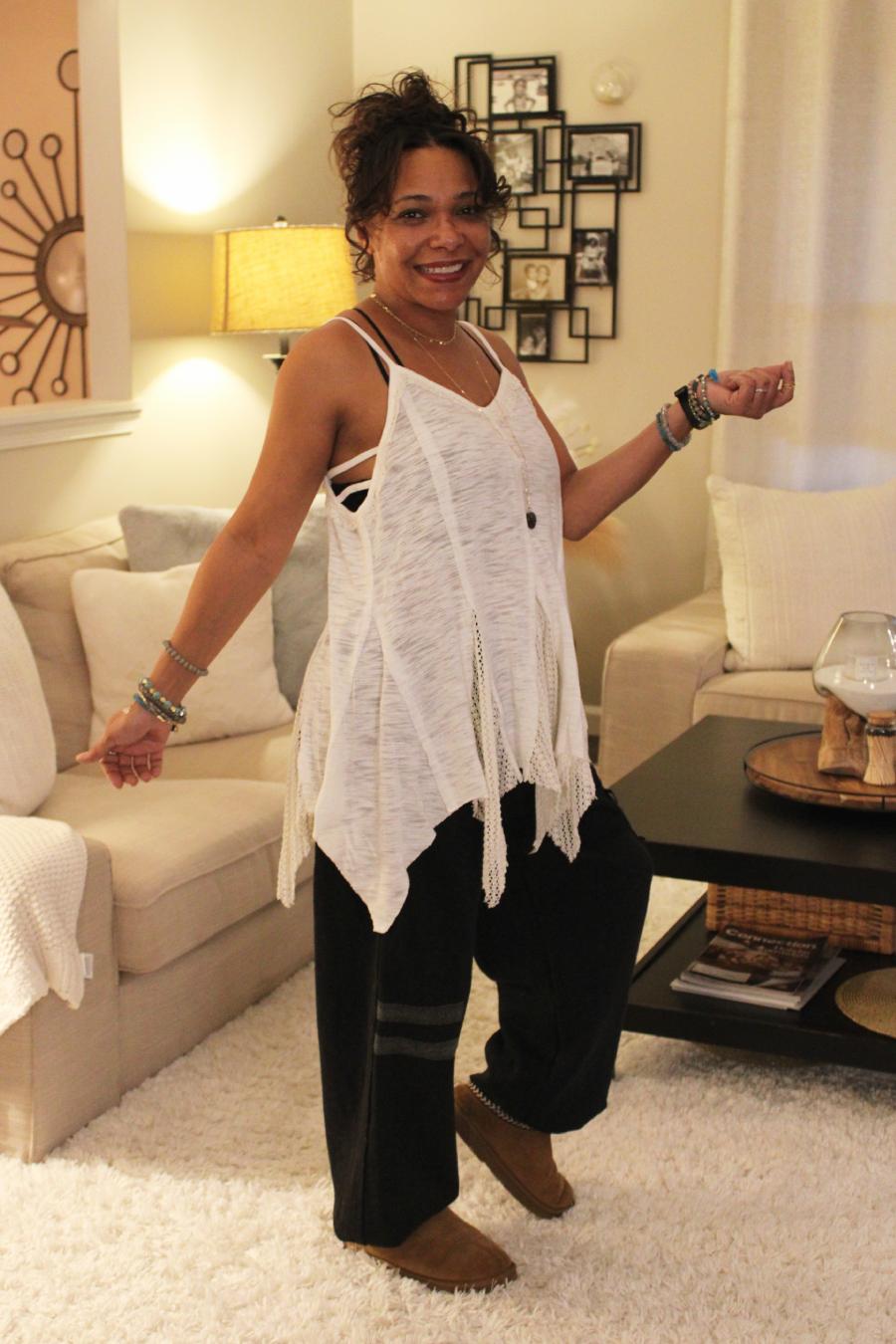 POL Cloud Fairy Crochet Lace Top