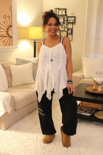 POL Cloud Fairy Crochet Lace Top