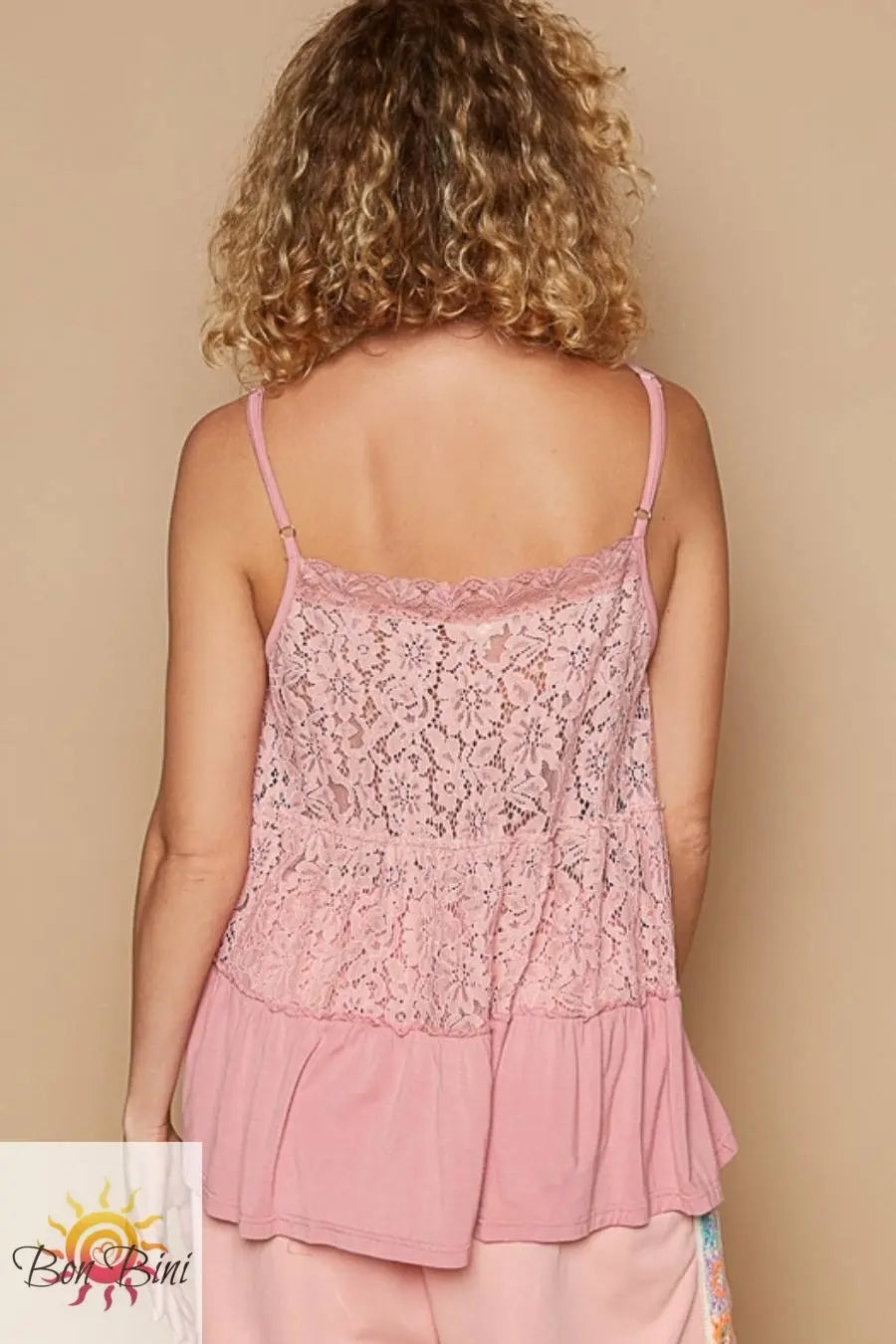 POL Lace Ruffle Knit Top