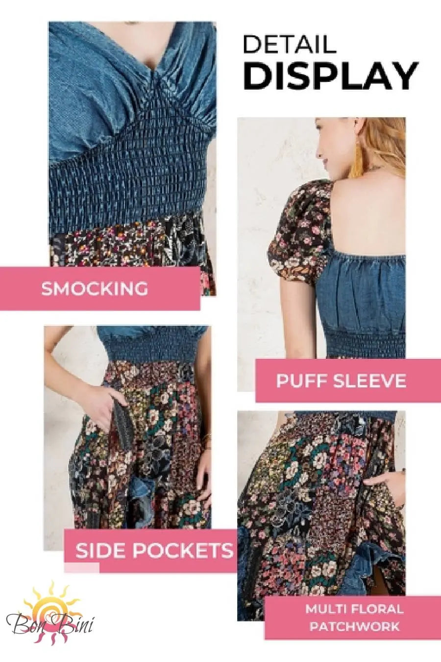 YT Love Letter Patchwork Midi Dress