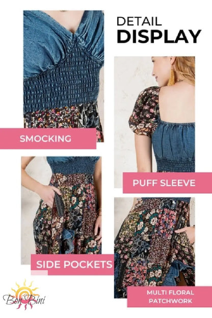 YT Love Letter Patchwork Midi Dress