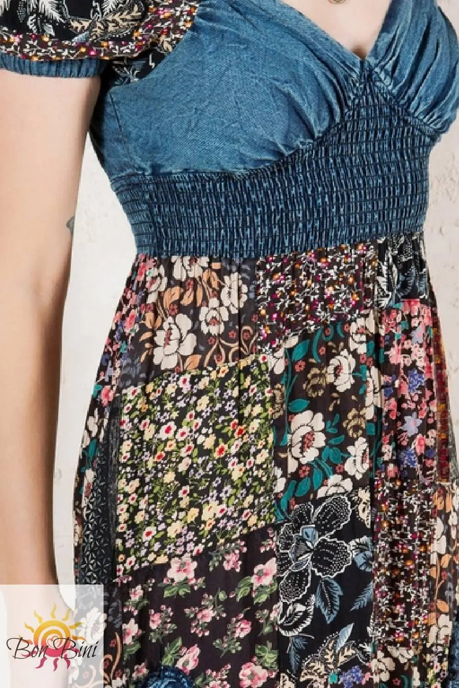 YT Love Letter Patchwork Midi Dress