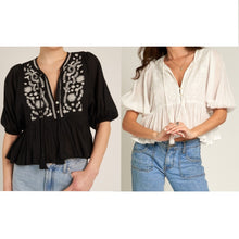 Load image into Gallery viewer, Puff Sleeve Peplum Top
