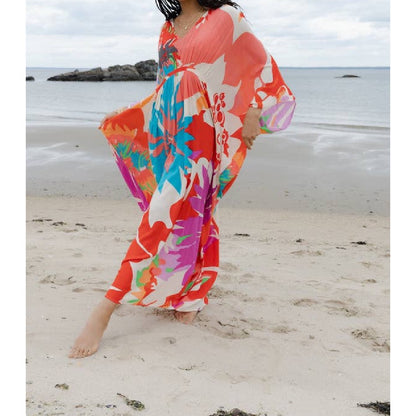 Radiant Flowery Maxi Kaftan