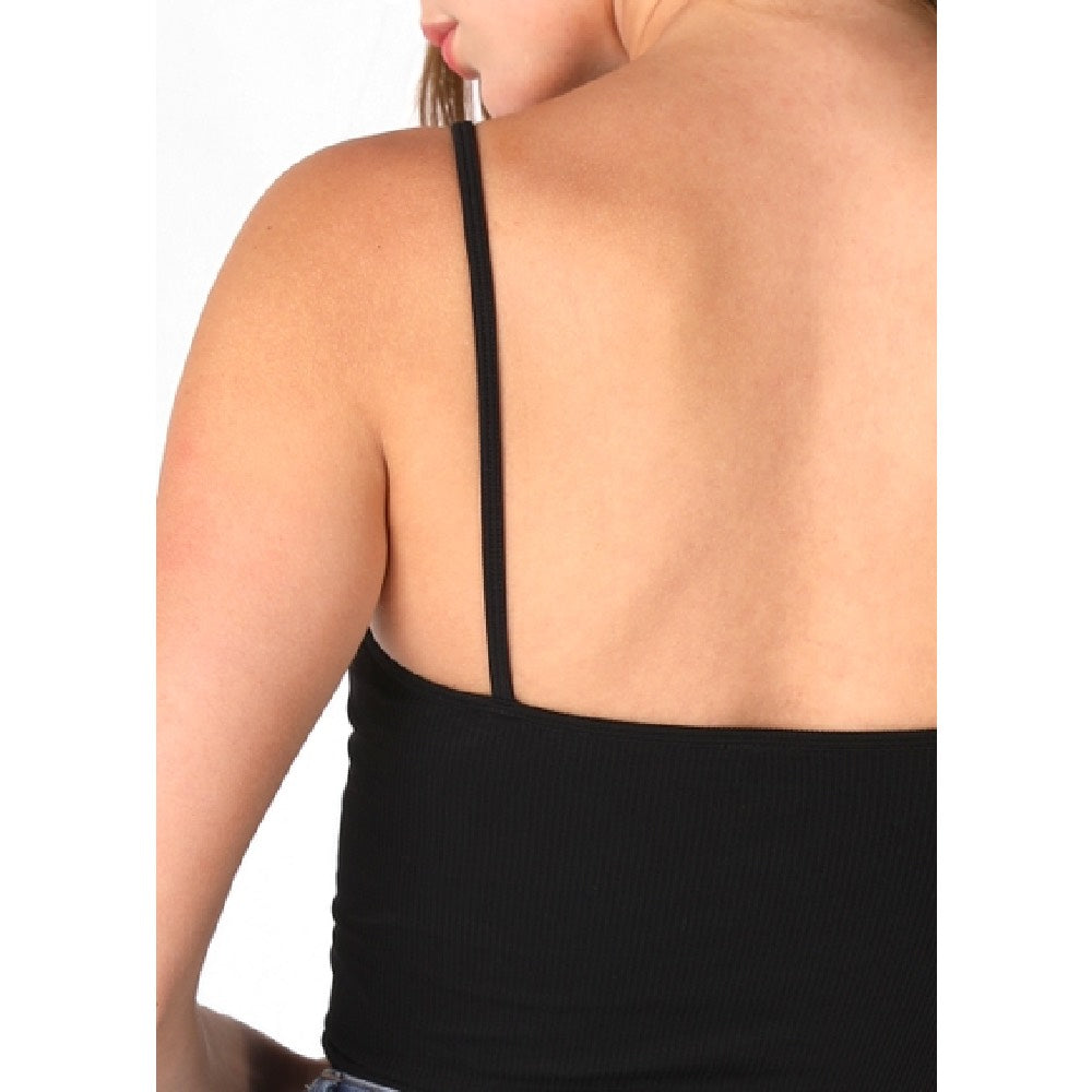 Laura Ribbed V-Neck Crop Top