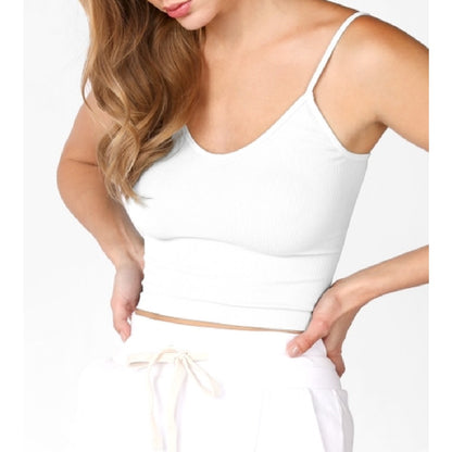 Laura Ribbed V-Neck Crop Top