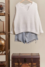Load image into Gallery viewer, Ripped Neck Loose Fit Sweater
