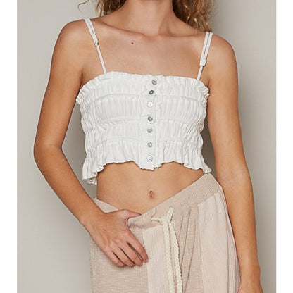 POL Ruched Fun Crop Top