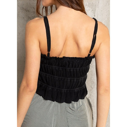 POL Ruched Fun Crop Top