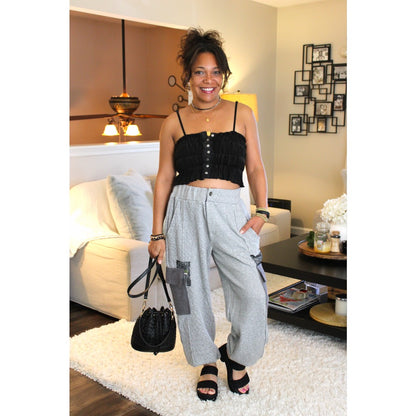 POL Ruched Fun Crop Top