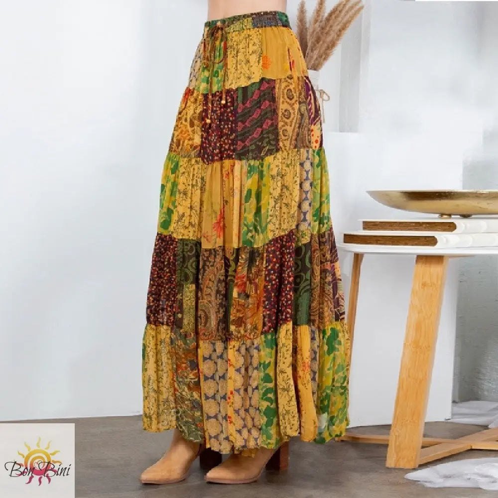 YT Rustic Boho Maxi Skirt