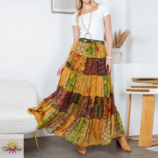 YT Rustic Boho Maxi Skirt