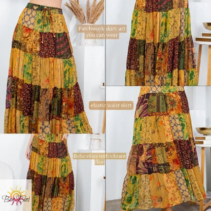 YT Rustic Boho Maxi Skirt