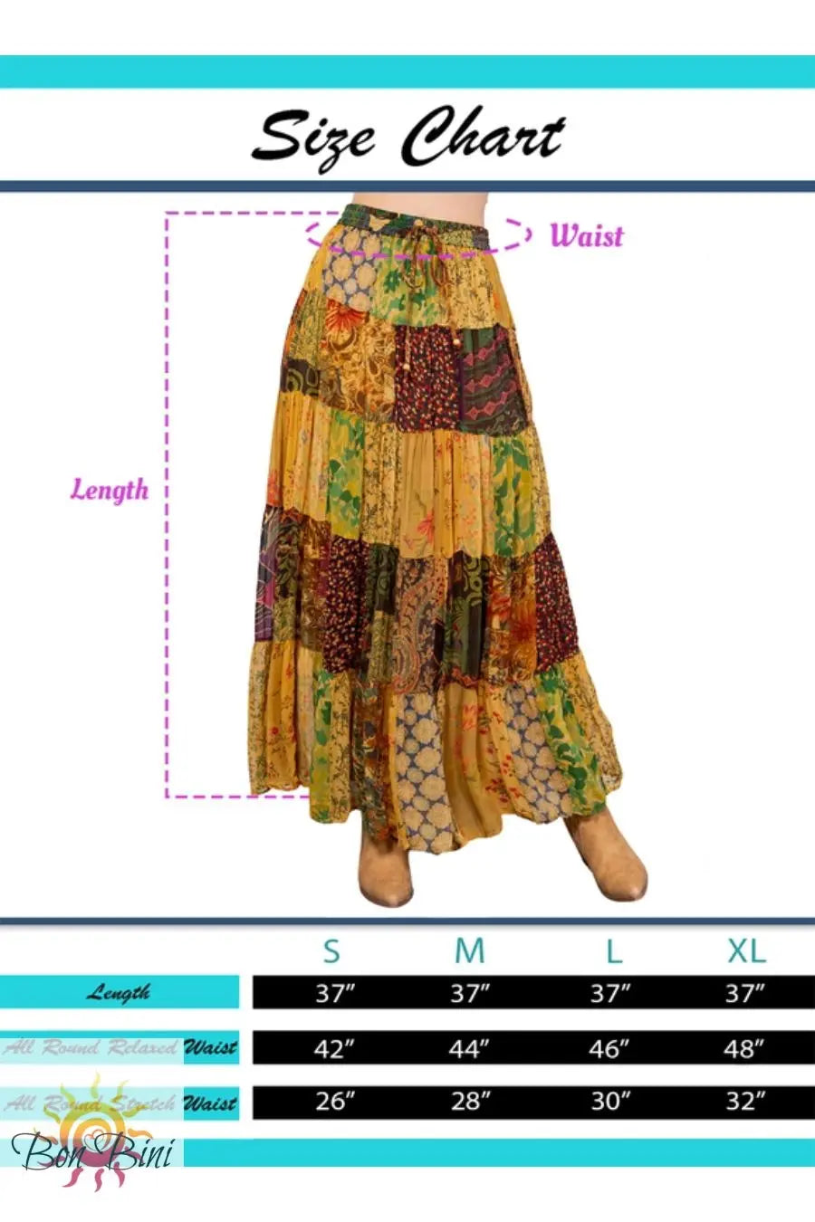 YT Rustic Boho Maxi Skirt
