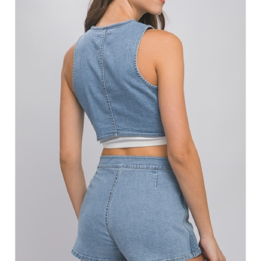 Untamed Denim Button Down Vest