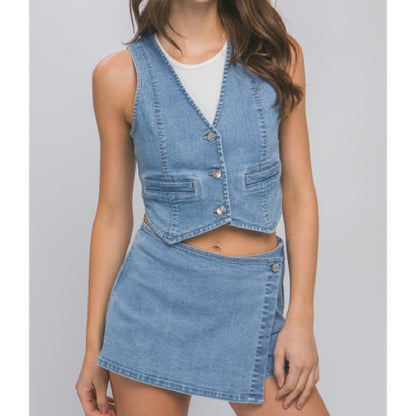 Untamed Denim Button Down Vest
