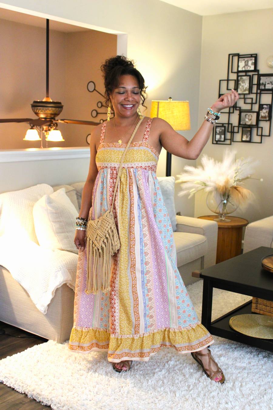 Summertime Boho Sherbet Maxi Dress