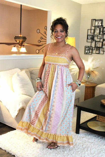 Summertime Boho Sherbet Maxi Dress