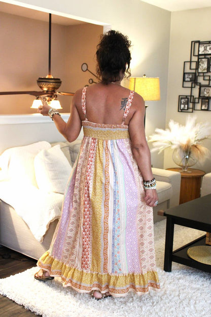 Summertime Boho Sherbet Maxi Dress