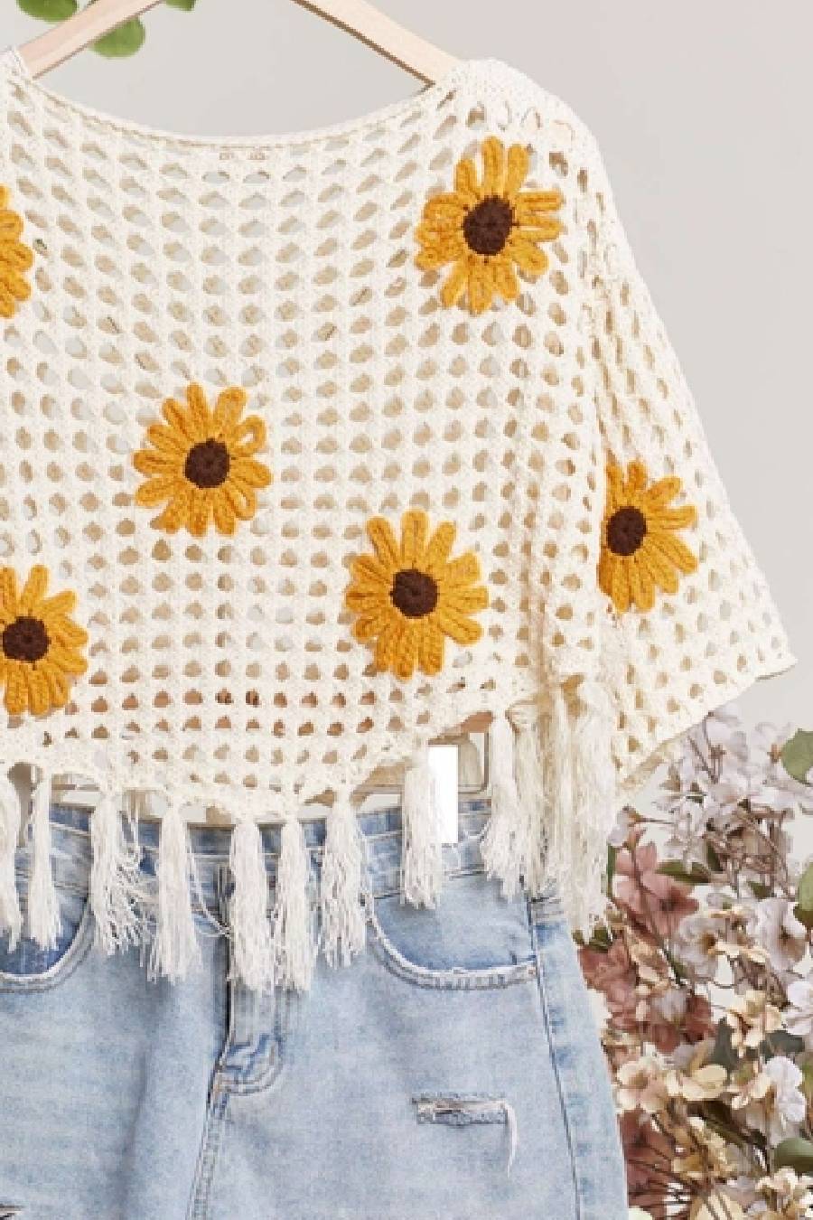 Sunflower Meadow Fringe Top