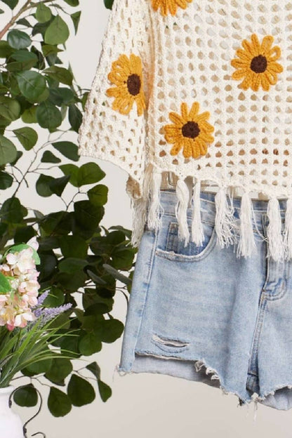 Sunflower Meadow Fringe Top