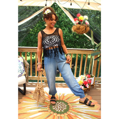 Sunny Serenity Crochet Tank Top