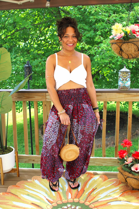 Sweet Red Peacock Pants
