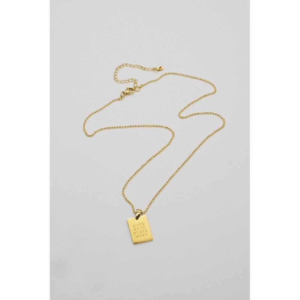 Te Amo More Square Medallion Necklace