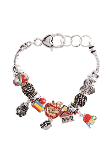 Teacher Appreciation Dual Plated Charm Bracelet