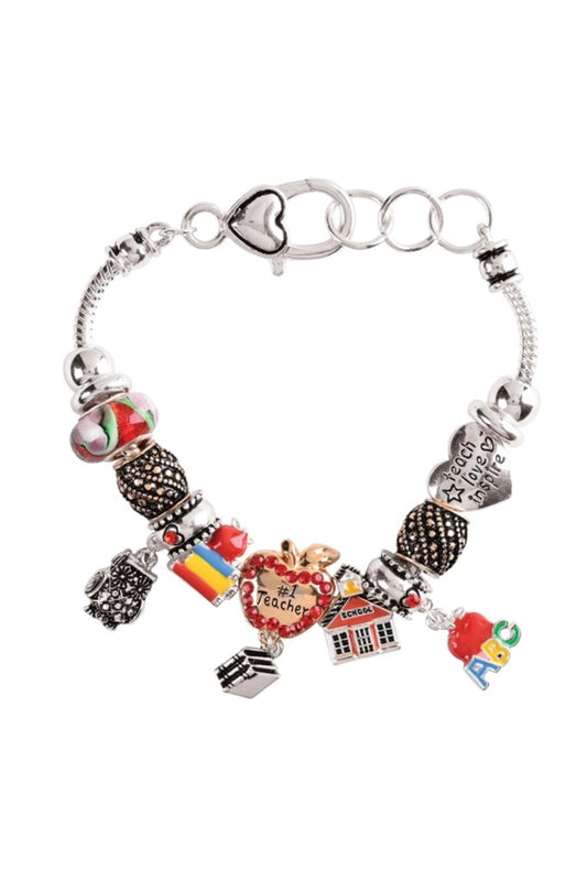 Teacher Appreciation Dual Plated Charm Bracelet