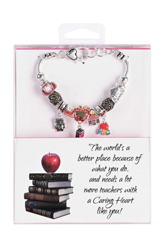 Teacher Appreciation Dual Plated Charm Bracelet