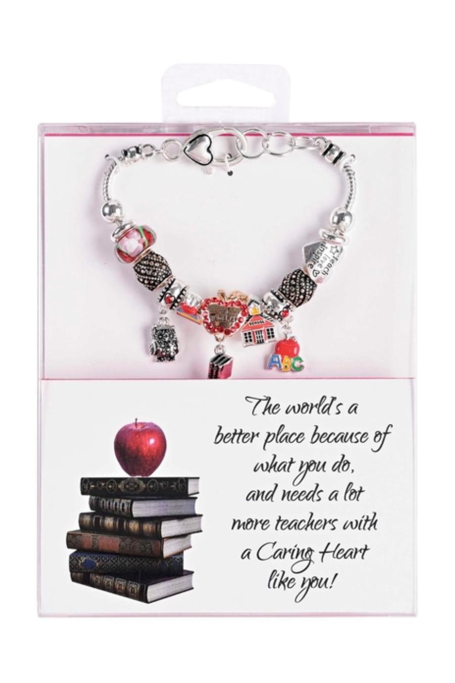 Teacher Appreciation Dual Plated Charm Bracelet
