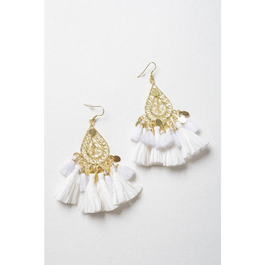 Tears Of Gold Tassel Earrings