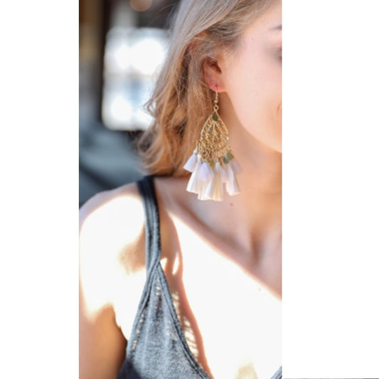 Tears Of Gold Tassel Earrings