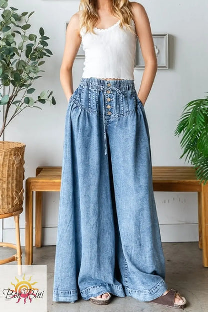 O&H Tencel Pintuck Wide Leg Pants