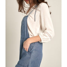 Load image into Gallery viewer, Tencel Tie Shoulder Soft Denim Jumpsuit

