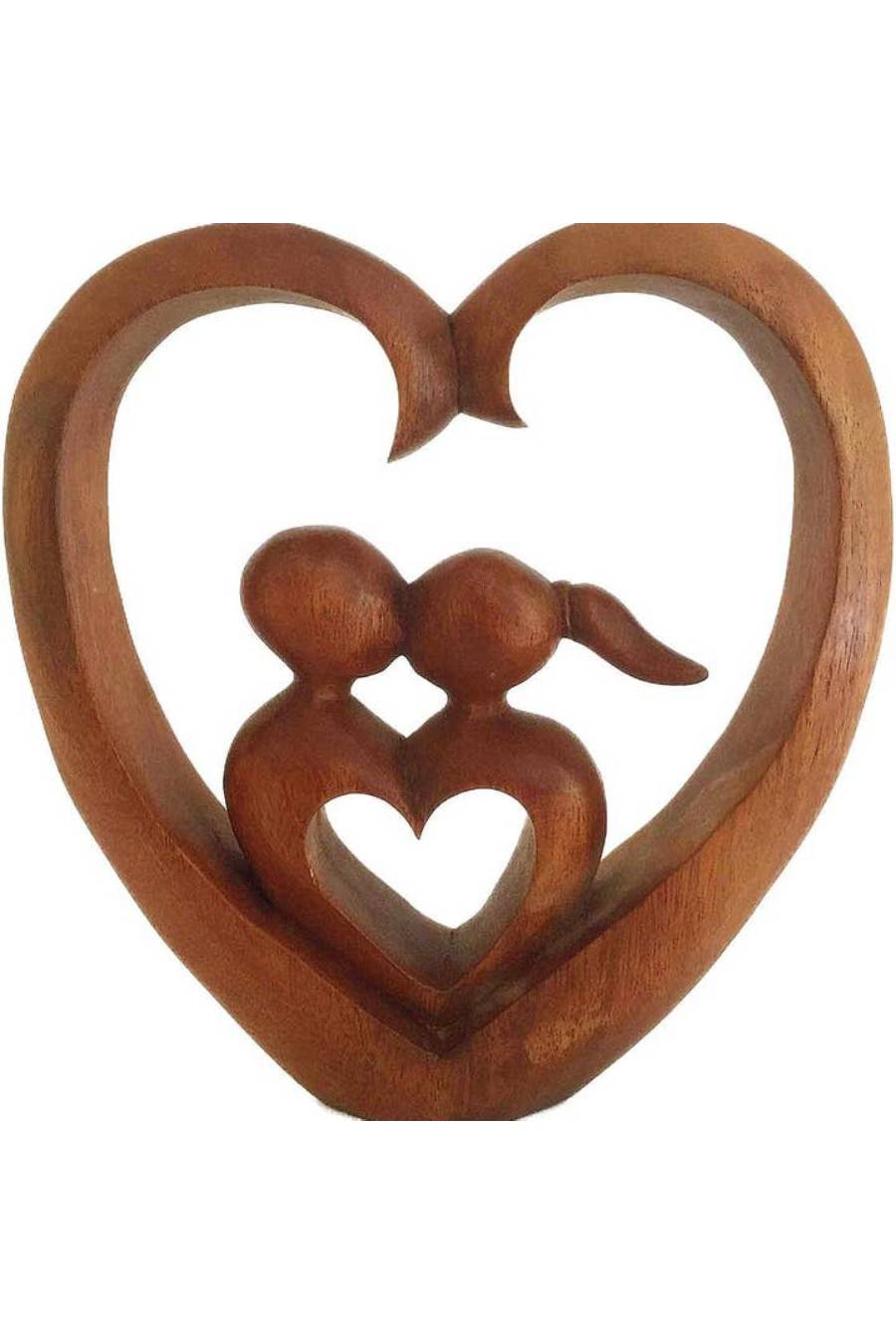 The Love Between Wooden Heart Figurine Statue (Coming Soon)